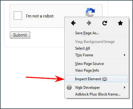 Inspect reCAPTCHA V2 widget source code
